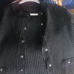 Source Unknown Black Textured Cardigan